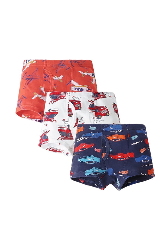 Boys Underwear Kids Boys Comfort Underwear Soft Breathable Cotton Fabric Fun Patterns Elastic Waist All Day Fit(4-5 Years,Blue)