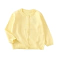 thumbnail image 1 of KEXE Cardigan For Girls Black Cardigan For Girls Girls' Cardigans Sweater Cotton Button Solid Long Sleeve Knit Sweaters Light Yellow 3-4 Years, 1 of 6