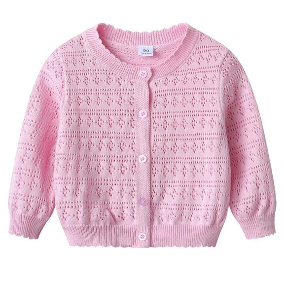 KEXE Cardigan For Girls Girls Cardigans 7-8 Girls Cardigan Sweaters School Uniform Sweater V Neck Button Front Outerwear Pink 5-6 Years
