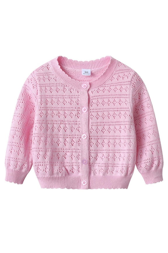 Cardigan For Girls Girls Cardigans 7-8 Girls Cardigan Sweaters School Uniform Sweater V Neck Button Front Outerwear Pink 5-6 Years