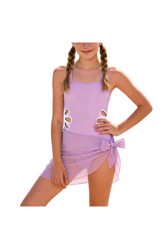 Girls Bathing Suits Swim Suit For Girls 10-12 Girls Swimsuit One Piece Swimsuits Solid Bathing Suit For Girls Full Coverage Modest Padded Swimwear