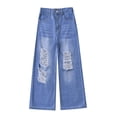 thumbnail image 1 of KEXE Girls Clothes Girls Jeans Size 7 Girls Jeans Denim Elastic Wasit Wide Leg Baggy Pants Kids Clothes, 1 of 3