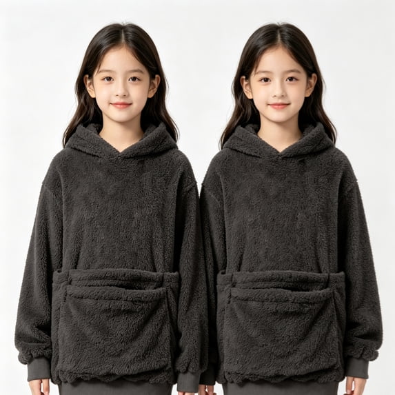KEXE Girls Fleece Pullover Hoodie Loose Fit Long Sleeve Sweatshirt with Pocket Casual Warm Hooded Top