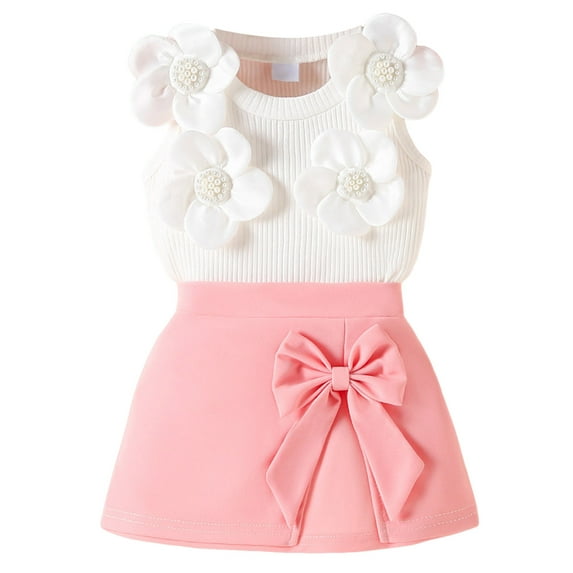 KEXE Girls Outfits Toddler Girl Summer Outfits Toddler Girls Clothes Summer Outfits Baby Kids Short Sleeve T-Shirt Tops Shorts Sets