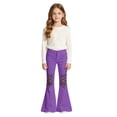 thumbnail image 1 of KEXE Girls' Pants & Capris Teen Girls High Waist Strap Flare Jeans Soft Stretch Spring Daily Casual Bell Bottom Pants（Purple，14-15 Years）, 1 of 4