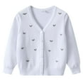 thumbnail image 1 of KEXE Girls Sweaters Girls Sweaters Size 7-8 Girls' Cardigan With Button Loose Long Sleeve Shrug Sweaters Cropped Uniforms Kids Knit Sweater Outerwear White 4-5 Years, 1 of 8