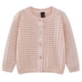 thumbnail image 1 of KEXE Girls' Sweaters Kids Cardigan Girls' Cardigan With Button Loose Long Sleeve Shrug Sweaters Cropped Uniforms Kids Knit Sweater Outerwear Pink 1-2 Years, 1 of 4