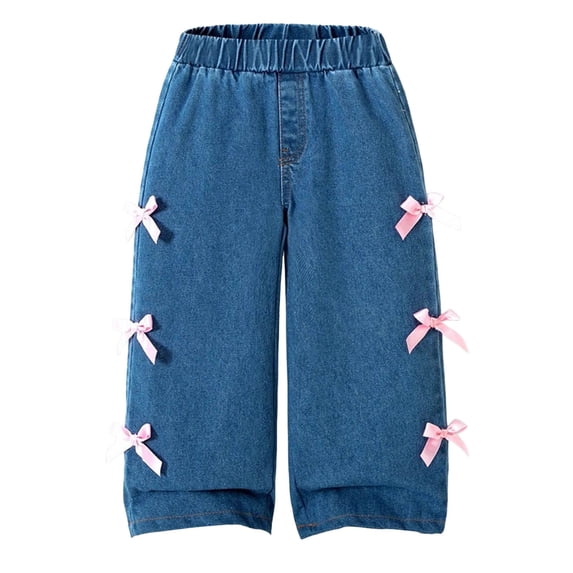 KEXE Jeans For Teen Girls Girls Jeans Size 8 Girls Jeans Denim Elastic Wasit Wide Leg Baggy Pants Kids Clothes