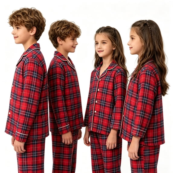 KEXE Kids Buffalo Check Plaid Sleepwear Boys Girls Holiday Set