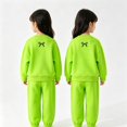 thumbnail image 1 of KEXE Little Girls Bow Sweatshirt Set Long‑Sleeve Loose Pullover Top Elastic Waist Jogger Trousers, 1 of 9