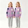 thumbnail image 1 of KEXE Little Girls Floral Sweatshirt Set Long‑Sleeve Top And Elastic Waist Ribbed Trousers, 1 of 9