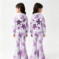 thumbnail image 1 of KEXE Little Girls Tie‑Dye Hoodie Set Star Long‑Sleeve Cropped Hooded Sweatshirt Flare Pants, 1 of 9