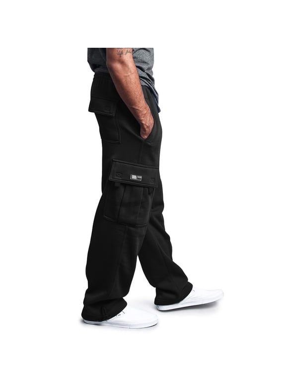 Men Sweatpants Men Vintage Knit Cargo Pants Multi Side Patch Pockets Autumn Daily Loungewear(XXXXL,Black)