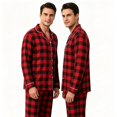 thumbnail image 1 of KEXE Men Two Piece Outfits Sets Mens Buffalo Check Plaid Sleepwear Long Sleeve Holiday Set, 1 of 4