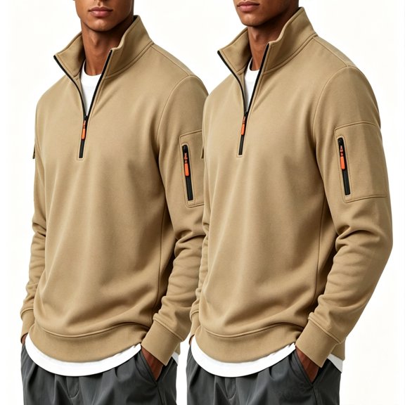 KEXE Mens Quarter Zip Pullover Golf Shirts Casual Mock Neck Knit Sweatshirt