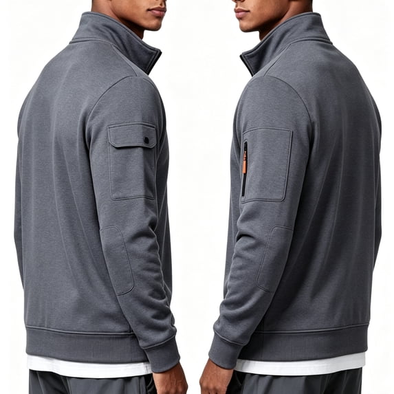 KEXE Mens Quarter Zip Pullover Knit Mock Neck Sweatshirt Casual