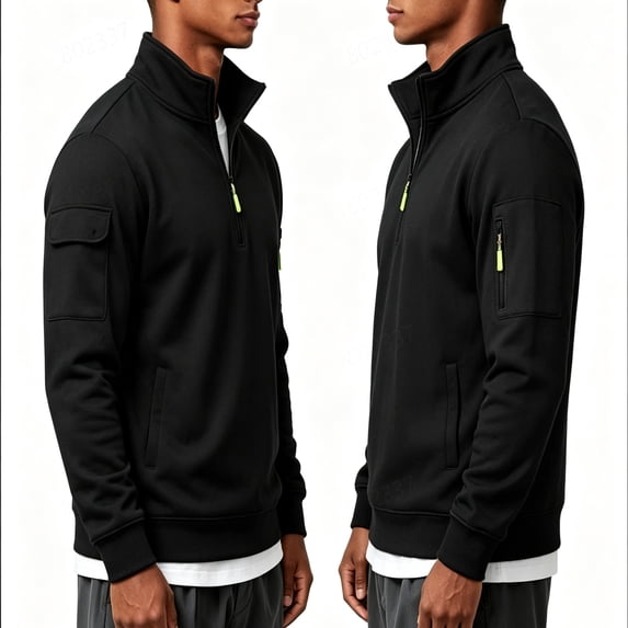KEXE Mens Quarter Zip Pullover Knit Mock Neck Sweatshirt Casual