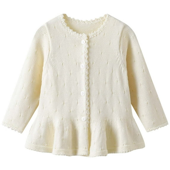 KEXE Navy Blue Cardigan For Girls Girls' Cardigans Girls Cardigan Sweaters School Uniform Sweater V Neck Button Front Outerwear White 6-9 Months