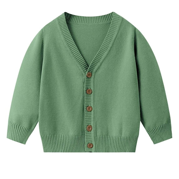 KEXE Navy Blue Sweater For Girls Toddler Cardigan Girls' Cardigan With Button Loose Long Sleeve Shrug Sweaters Cropped Uniforms Kids Knit Sweater Outerwear Green 4-5 Years