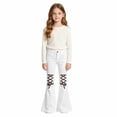 thumbnail image 1 of KEXE Pants Girls Teen Girls Crisscross Knee Flare Bell Bottom Jeans Stretch Spring Teen Street Denim Trousers（White，13-14 Years）, 1 of 4
