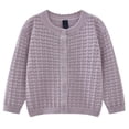 thumbnail image 1 of KEXE School Sweater For Girls Girls Cardigans 7-8 Girls' Cardigans Sweater Cotton Button Solid Long Sleeve Knit Sweaters Purple 9-12 Months, 1 of 4
