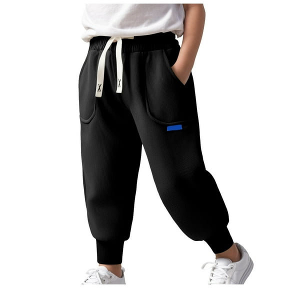 KEXE Size 8 Boys Clothes Boy Sweatpants Boy'S Active Athletic Casual Jogger Sweatpants With Pockets Black 2-3 Years