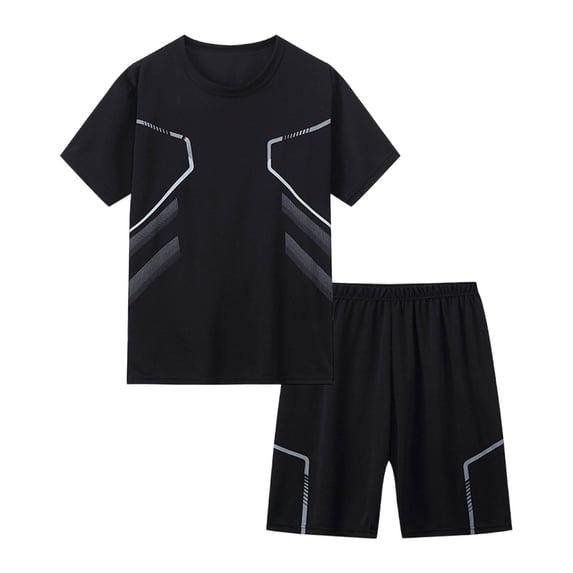 KEXE Size 8 Boys Clothes Tween Boys Clothes Summer T-Shirt And Shorts Set 2 Pieces Teen Trendy Outfits(12-13 Years,Black)