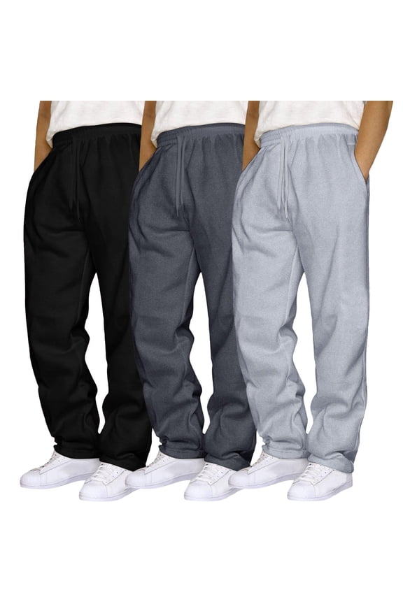 Sweat Pants For Mens Men's Daily Wear Casual Sweatpants Elastic Waist with Pockets Solid Color Option(XL,Black)