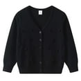 thumbnail image 1 of KEXE Sweater For Girls Girls Sweaters 10-12 Girls' Cardigans Sweater School Uniforms Cotton Long Sleeve Lightweight Outerwear Black 9-10 Years, 1 of 7
