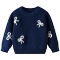 thumbnail image 1 of KEXE Sweaters For Boys Toddler Girls 3D Bow Rib Knit Sweater Crew Neck For Spring Outdoor Walks Family Travel(5-6 Years,Navy), 1 of 9