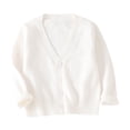 thumbnail image 1 of KEXE Sweaters For Girls Girls Sweaters Size 7-8 Girls' Cardigans Sweater Cotton Button Solid Long Sleeve Knit Sweaters White 1-2 Years, 1 of 6