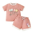 thumbnail image 1 of KEXE Toddler Girl Clothes 4T Girl Clothes Toddler Baby Girl Outfits Summer Clothes Infant Spring Short Sleeve Shirt Tops Cute Shorts Set, 1 of 9
