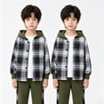 thumbnail image 1 of KEXE Toddler Boy Sets Boy Clothes Hood Button Shirt Jogger Pants Set For Toddler Daily Wear, 1 of 9