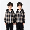 thumbnail image 1 of KEXE Toddler Boy Sets Boy Clothes Hood Button Shirt Jogger Pants Set For Toddler Daily Wear, 1 of 9