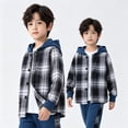 thumbnail image 1 of KEXE Toddler Boy Sets Boy Clothes Hood Button Shirt Jogger Pants Set For Toddler Daily Wear, 1 of 9