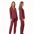 thumbnail image 1 of KEXE Womens Sleepwear Set Red Buffalo Check Plaid Long Sleeve Holiday, 1 of 4