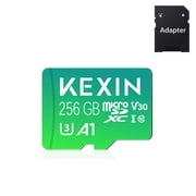 KEXIN 256GB SDXC Card with Adapter, U3, Full HD, High Speed TF Card for Phone / Camera / Drone / Go Pro, 4K Video Recording