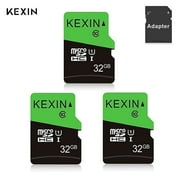 KEXIN SDHC Card 32GB Memory Card with Adapter Class 10 UHS-I Compatible with Phone/Tablet/Camera/Drone/Dash cam/Nintendo Switch，3 Pack