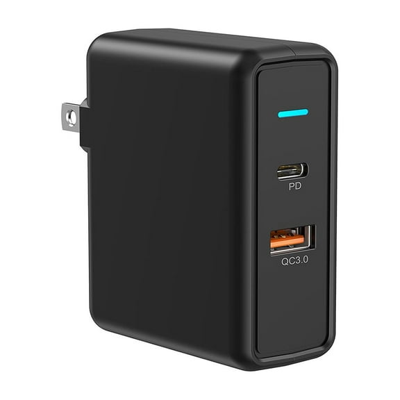 KEXIN 36W Dual Port Wall Charger Power Adapter, Fast Charger for iPhone / Samsung /etc - Black