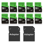 KEXIN Micro SD Card 16GB Memory Card with Adapter Class 10 UHS-I for Phone / Tablet / Camera / Drone / Dash Cam / Nintendo Switch, 10 Pack