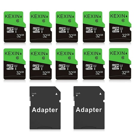 KEXIN SDHC Card 32GB Memory Card with Adapter Class 10 UHS-I for Phone / Tablet / Camera / Drone / Dash Cam / Nintendo Switch, 10 Pack