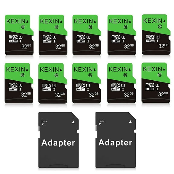 KEXIN SDHC Card 32GB Memory Card with Adapter Class 10 UHS-I for Phone / Tablet / Camera / Drone / Dash Cam / Nintendo Switch, 10 Pack