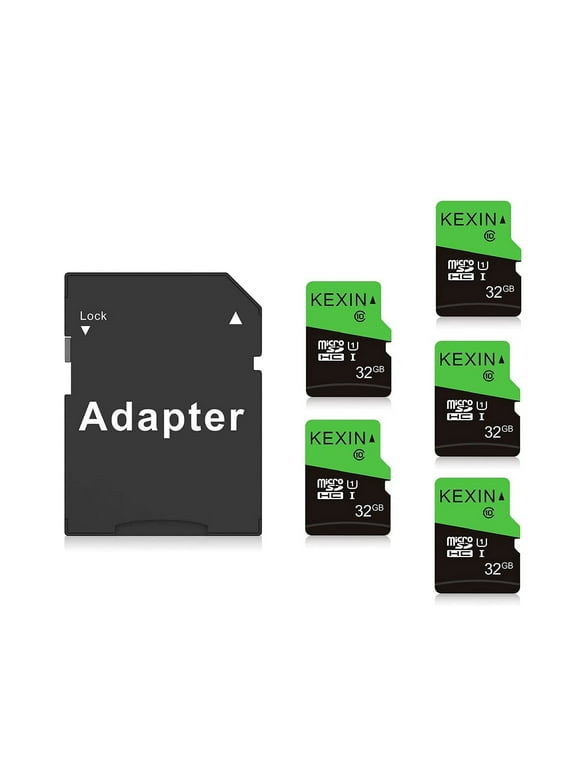 KEXIN Micro SD Card 32GB Memory Card with Adapter Class 10 UHS-I for Phone / Tablet / Camera / Drone / Dash Cam / Nintendo Switch, 5 Pack