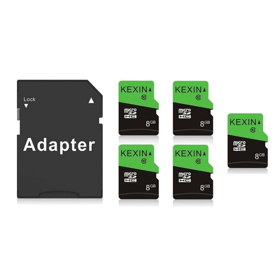 KEXIN Micro SDHC Card 8GB Memory Card with Adapter Class 10 UHS-I for Phone/Tablet/Camera/Drone/Dash cam/Nintendo Switch,5 Pack