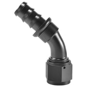 KEXWAN 10AN 45 Degree Push Lock Swivel Hose End Fitting, Push on Barb for Rubber Fuel Oil Line, Black Anodized 6061 T6 Aluminum Adapter 1 Pack
