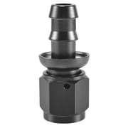 KEXWAN 6AN Straight Push Lock Swivel Hose End Fitting, 0 Degree Push on Barb for Rubber Fuel Oil Line, Black Anodized 6061 T6 Aluminum 1 Pack