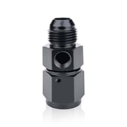 KEXWAN 8AN Male Flare to 8AN Female Swivel with 1/8 NPT Gauge Sensor Port Fuel Pressure Take Off Fitting Aluminum Black Anodized