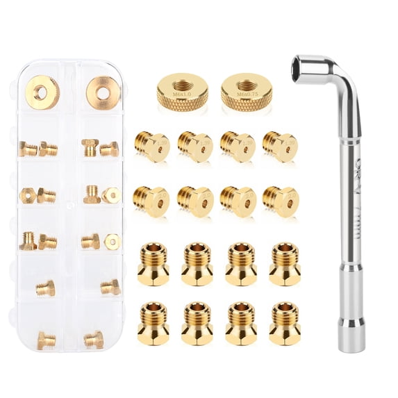 KEXWAN Natural Gas to Propane Brass Nozzle Conversion Kit with Wrench, for Blackstone 28" 36" Griddle Rangetop Combo Grill Stove, 16PCS Nozzles Replacement Set