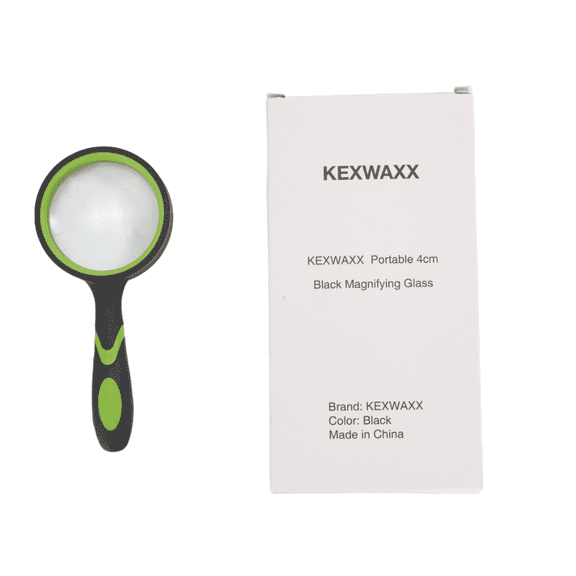 KEXWAXX Portable 4cm Black Magnifying Glass for Elderly Reading - High Definition, Compact