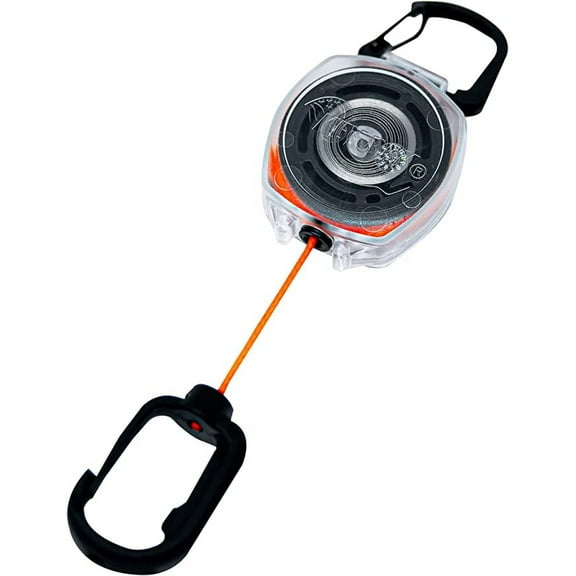 KEY-BAK 24" Polycarbonate Retractable Keychain Holder up to 5Keys, Clear Case-1.5" L X .5" D X 4" H